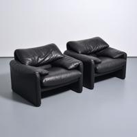 Pair of Vico Magistretti MARALUNGA Lounge Chairs - Sold for $2,944 on 02-17-2024 (Lot 353).jpg